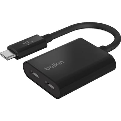 Belkin CONNECT™ USB-C™-audio- en oplaadadapter - oplader voor mobiele apparatuur - Zwart