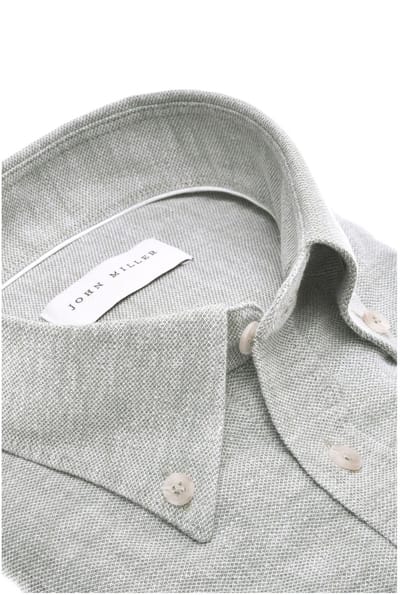 John Miller - Overhemd Groen John Miller Overhemd Slim Fit Groen 5142705