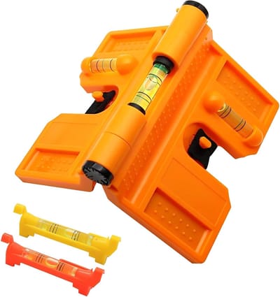 SnelShoppen - Pole Level, Magnetische Waterpas, ABS, Verstelbare Hoek Waterpas, 188 x 134 mm, Voor Pijpinstallatie, Foto Ophangen, Montagetool (Oranje
