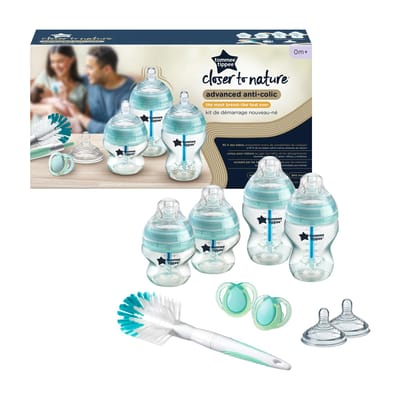 Tommee Tippee Advanced Anti-Colic Babyflessen Starterset - flessen van 150 ml en 260 ml voor pasgeboren baby's 0m+ - turquoise