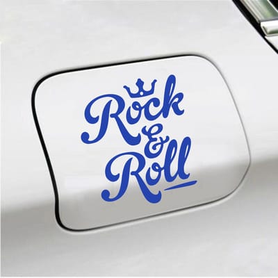 Bumpersticker - Rock & Roll - 11,3 X 13 - Blauw