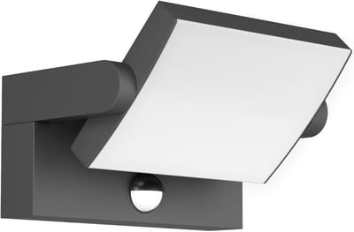 Moderne LED Wandlamp met Bewegingsmelder voor Binnen en Buiten, Draaibaar Paneel, IP65, Warm Wit