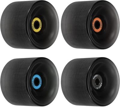 Set van 4 Longboard Wielen 65mm 78A Inclusief ABEC-11 Lagers - Zachte Cruiser & Street Skateboard Wielen Zwart