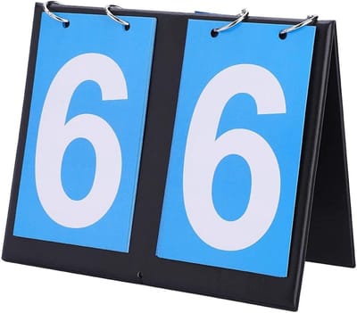 Scorebord Tafeltennis - Scorehouder Sport - Wedstrijd Bijhouden - Waterdicht Materiaal - 36.5 x 16.5 cm - Zwart