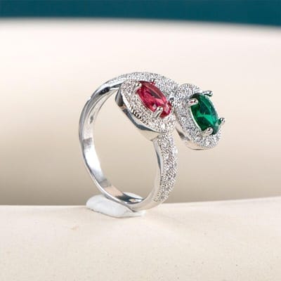 POMOiii Luxe Vintage Volledige Kubieke Zirkoon Band Vrouwen Ring Veelkleurige Geometrische CZ Persoonlijkheid Vrouwelijke Party Ring Retro Sieraden 10