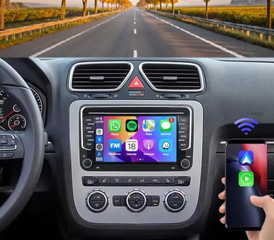 Autoradio 2/32GB met Carplay en Android Auto | Geschikt voor Vw volkswagen Golf 5 & 6 Polo Caddy Bora Jetta Transporter T5 Touran Passat scirocco 2003-2017 | radio met navigatie | 2006 2007 2008 2009 2010 2011 2012 2013 2014 2015 | Rns mk5 A6 R b6
