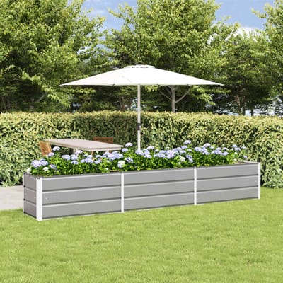 vidaXL - Plantenbak - Lichtgrijs - 290 - x - 50 - x - 45 - cm - Gegevens - staal