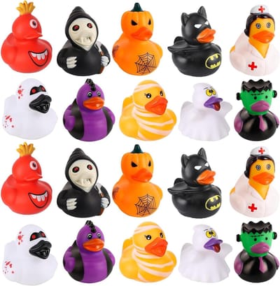 Allecta - Set van 20 Halloween eenden, 6cm, Badkuipspeelgoed voor Halloween Feesten.