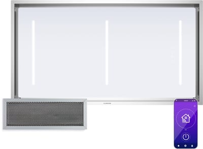 Klarstein Afzuigkap LuxeAir - 523 m³/h luchtstroom, A energie-efficiëntie, WLAN-besturing, 120 W motor, touchbediening, LED-verlichting, aluminium vetfilter, eilandkap - 40 cm - voor Keuken - Afzuiging Afstandsbediening Energiezuinig