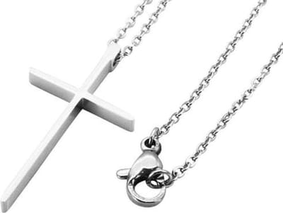 Amanto Ketting Dany - 316L Staal - Kruis - 30x17mm - 49cm
