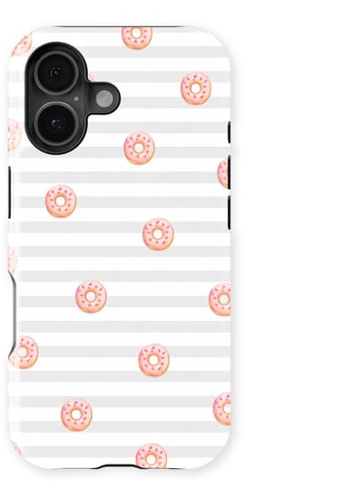 DripCase Hoesje geschikt voor iPhone 17 | Happy Stripes Motief | Magnetisch Opladen | 2-in-1 Ontwerp | Vrolijke Backcover geschikt voor iPhone 17 Donut Daydream