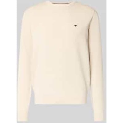 Fynch-Hatton Trui Solid Color O-Neck Superfine Cotton New Off White / male