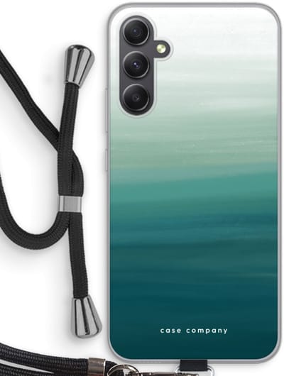 Case Company® - Hoesje met koord geschikt voor Samsung Galaxy A34 hoesje met Koord - Ocean - Telefoonhoesje met Zwart Koord - Bescherming aan alle Kanten en Over de Schermrand