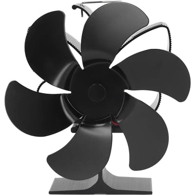 6 Blads Kachelventilator Zelfstartend Hoge Temperatuurbestendigheid en Energie-efficiëntie Warmte-aangedreven Ventilator black