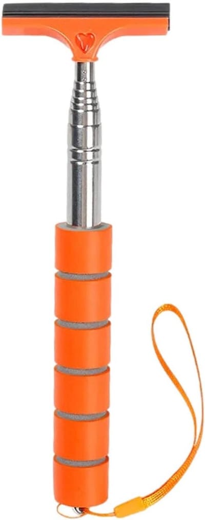 Achteruitkijkspiegel Wisser - Telescopische Borstel - Auto Ramen Reinigen - Uittrekbaar Ontwerp - Tot 100 cm - Oranje