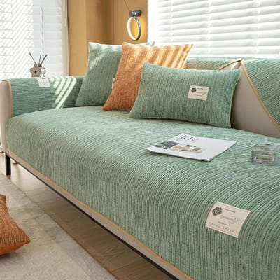 Hoogwaardige Vier Seizoenen Universele Bankhanddoek Voor Woonkamer Effen Kleur Chenille Bankovertrek Antislip Modulaire Bankhoes 70x70cm 1pcs