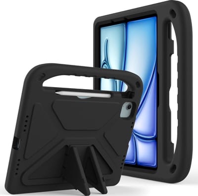 Coverup Tablethoes geschikt voor iPad Air 11 (2024/2025/2026) / Pro 11 (2024/2025) Hoesje - ShockProof Kids Case - Zwart