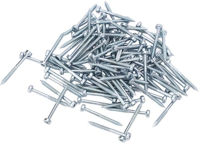 Dailygoods- Zelftappende Schroef 100 Stuks - Vierkante Aandrijving - Koolstofstaal - Verzinkt - Roestbestendig - Oppervlaktehardheid 500-550 HRC - Plaatschroef