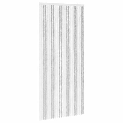 vidaXL - Insecten - Gordijn - Chenille - Lichtgrijs - en - wit - 100 - x - 220 - cm
