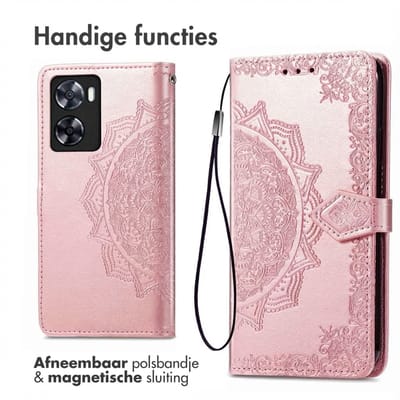 imoshion Hoesje - Geschikt voor Oppo A57 / Oppo A57s - Mandala Bookcase - Rosé Goud