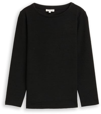Tom Tailor - Plus Size - Sweatshirt met glittereffect - Maat 48 - deep black