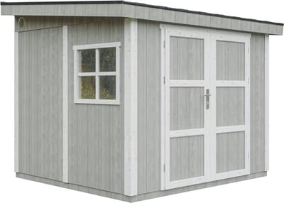 Timbela M938-TUNDRA GREY - LP SmartSide Tuinhuis op houtbasis - 5,9 m² - 248x294xH231 cm - met vloer en verf