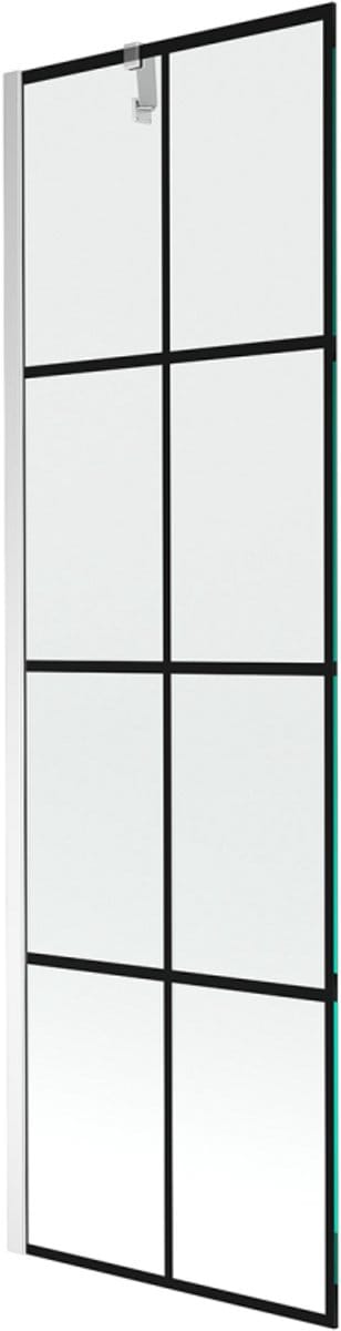 Mexen Next douchewand 1-vleugelig 60 x 150 , zwart raster, chroom - 895-060-000-00-77-01