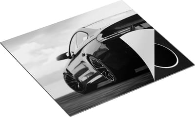 Chefcare Inductie Beschermer Zwarte Sportwagen Auto van Achter - Zwart Wit - 60x50 cm - Afdekplaat Inductie - Kookplaat Beschermer - Inductie Mat