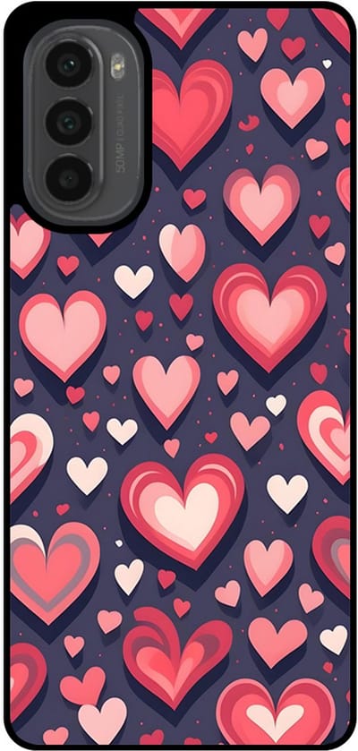 Smartphonica Telefoonhoesje Geschikt voor Motorola Moto G52 / G82 met Hartjes Opdruk - TPU Backcover Case With Heart Design geschikt voor Motorola Moto G52;Motorola Moto G82