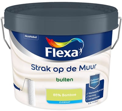 Flexa - Strak Op De Muur Buiten Zijdemat - 85% Bamboe - Mengverf - 2,5 L
