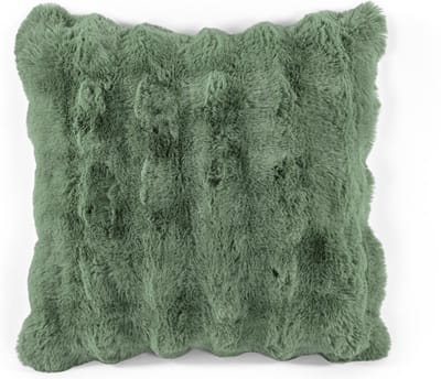 Tiseco - Kussen (gevuld) BUBBLE - imitatie konijnenbont - 45x45 cm - Groen