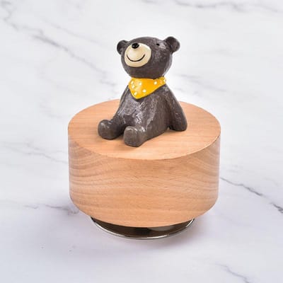 Sterrenkijken Ronde Muziekdoos Creatief Meubelornament Vakantiegeschenk DIY Houten Muziekdoos Basis beige