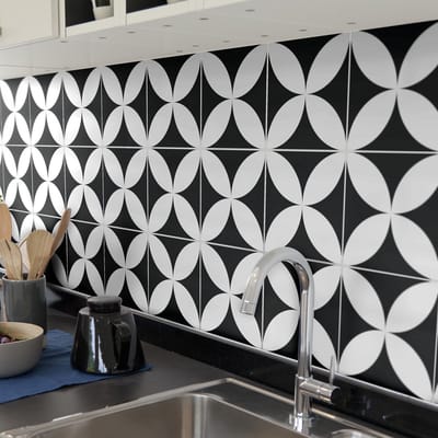 Muurstickers - Zelfklevende tegelmuurstickers voor keuken en badkamer - 9 Enzo Azulejos tegelstickers - 9 stickers 10x10cm