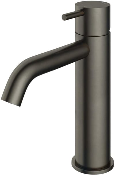 Hotbath Cobber - Wastafelmengkraan - zonder Waste - Laag - Geborsteld Zwart PVD - Opbouw - Messing - V04