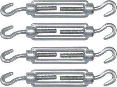 AMIG Spanschroeven/draadspanner met haak/haak - 4x - 7cm - verzinkt staal - 100kg - M5 schroefdraad