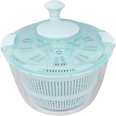 Saladespinner 5L - Sladroger Groenten - Snel Salades Maken - Eén Hand Bediening - 5 Liter Capaciteit - Meerblauw