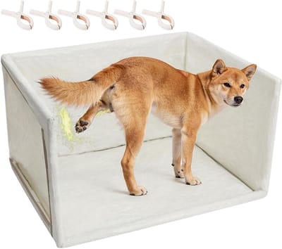 Hondentoilet - Hondenpotje Puppytoilet - Zindelijkheidstraining - Verhoogde spatwaterdichte rand - 415 x 215 x 141 cm - Enkele kenmerken
