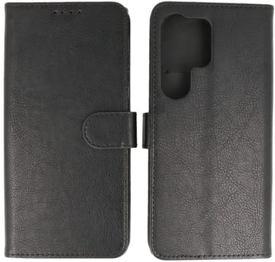 Zakelijke Book Case Telefoonhoesje - Portemonnee Hoesje - Geschikt voor de Samsung Galaxy S24 Ultra - Zwart