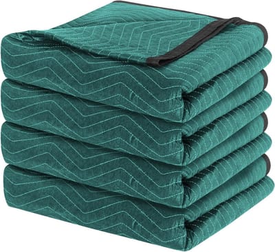 Extra Grote Bewegende Dekens voor Meubels - Professionele Bescherming en Opberging - 4 Stuks Groen en Grijs