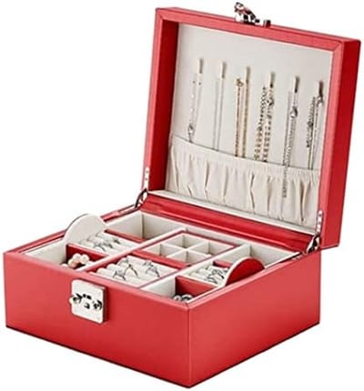 Juwelendoos Sieraden Opberger - Sieraden Organisator - Sieraden Opbergen - Met Slot en Sleutel - 23.5 x 20.5 x 11.5cm