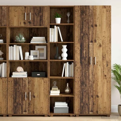 vidaXL - Dressoir - Oud - hout - 45 - x - 41 - x - 185 - cm - Bewerkt - hout