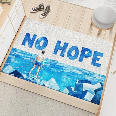 Moderne Kunst Vuil- en Slijtvaste Deurmat Entree Deur Verdikte Zijde Ring Mat Kan Op Maat Gesneden Worden Voor De Deur Huis Voetmat 40 * 60cm Silk Circle