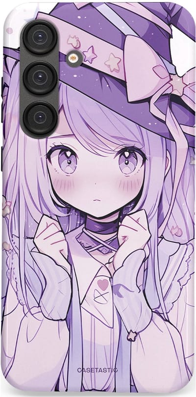 Casetastic hoesje geschikt voor Samsung Galaxy S25 Plus - Dubbellaagse bescherming - Strik en Staren - Fashion Case - Lila Lichtgrijs Wit Lichtroze