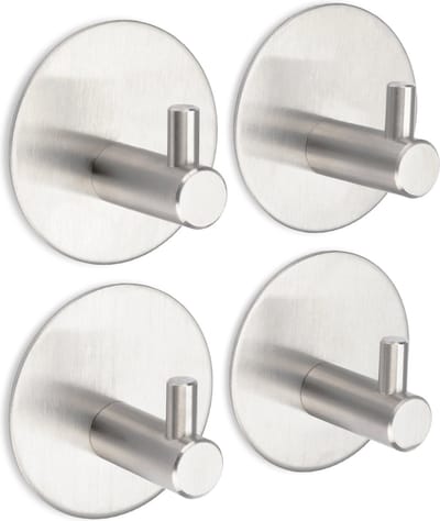 Handdoekhaakjes zelfklevend - Badkamer accessoires - Keuken accessoires - Handdoekhouders voor badkamer en keuken - 4 Stuks - RVS blank geborsteld
