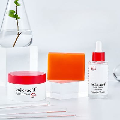 3-delig KOJIC ACID COMBO ( Gezicht Crème + Serum + ZEEP) - Gezichtsreiniging - Tegen pigmentvlekken - Antirimpel - Anti-Rimpel - Acne - Gezichtsreiniger - Mee-eters verwijderen