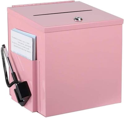 Brievenbus - Postvak Muurbox - Suggesties Verzamelen - Afsluitbaar - 23x20.5x23.5cm - Roze