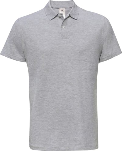 Unisex Polo korte mouwen ID.001 Heather Grijs merk B&C maat L