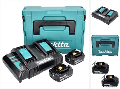 Makita Power Source Kit 18 V met 2x BL 1850 B 5.0 Ah accu ( 197280-8 ) + DC 18 SH dubbele lader ( 199687-4 ) + Makpac