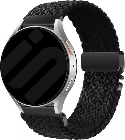 Strap-it Gevlochten nylon bandje 18mm met parachute sluiting - geschikt voor Huawei Watch GT 5 Pro 42mm / GT 5 - 41mm / GT 4 - 41mm / Fossil Gen 4 Venture HR / Gen 5e 42mm / Gen 6 42mm - Withings ScanWatch 2 - 38mm / ScanWatch Light (zwart)