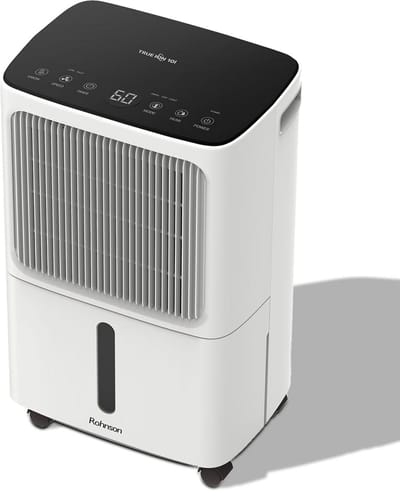 Luchtontvochtiger - Vochtvreter Apparaat - Binnenklimaat Verbeteren - Stille Werking 36dB - Tot 45m² - Wit
